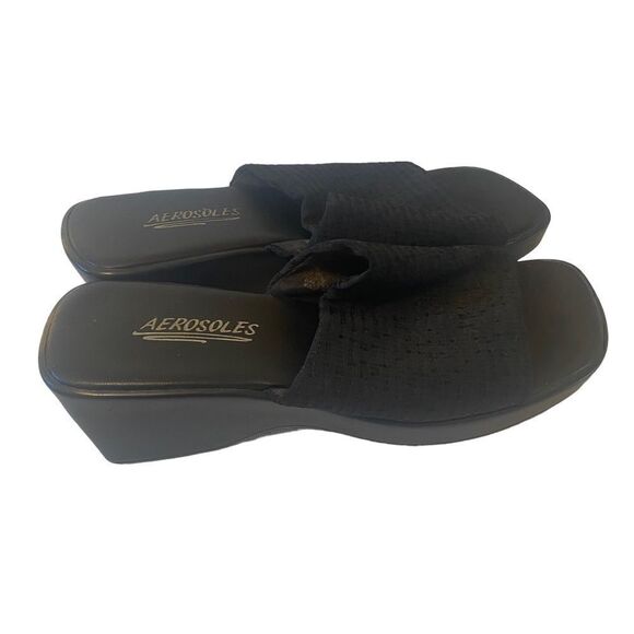 Aerosoles Black Rubber Heel Slip-On Clogs in Ladies Size 8 - Picture 5 of 7